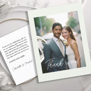 Wedding Handwritten Thank you 1 Photo Postcard
