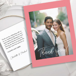 Wedding Handwritten Thank you 1 Photo Postcard