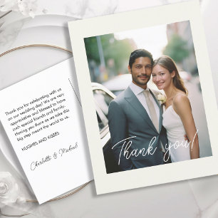 Wedding Handwritten Thank you 1 Photo Postcard