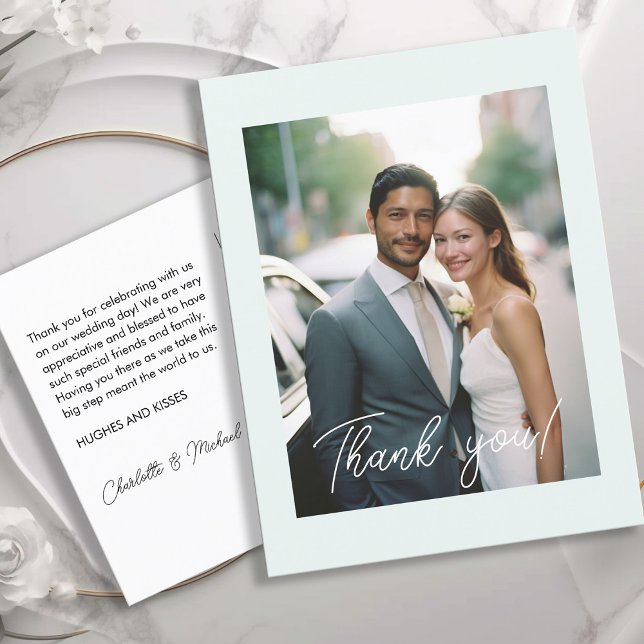 Wedding Handwritten Thank you 1 Photo Postcard (Creator Uploaded)