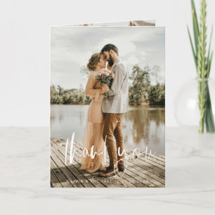 Wedding Handwritten Thank You 2 Photos Card