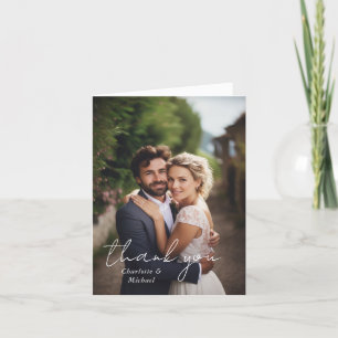 Wedding Handwritten Thank you 3 Photos Card