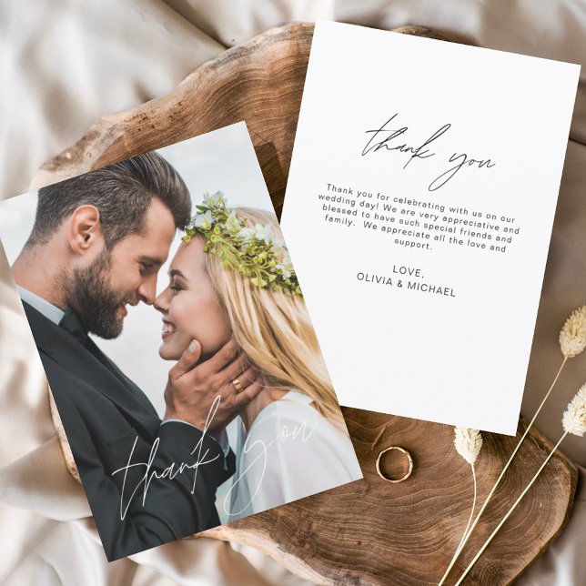 Wedding Handwritten Thank You Photo Elegant (Creator Uploaded)