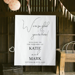 Wedding Hanging Calligraphy Black White Reception Tapestry