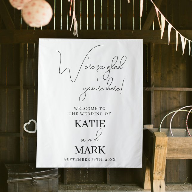 Wedding Hanging Calligraphy Black White Reception Tapestry (Wedding Hanging Calligraphy Black White Reception Tapestry)