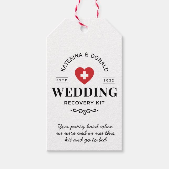 Wedding Hangover Recovery Kit Gift Tags (Front)