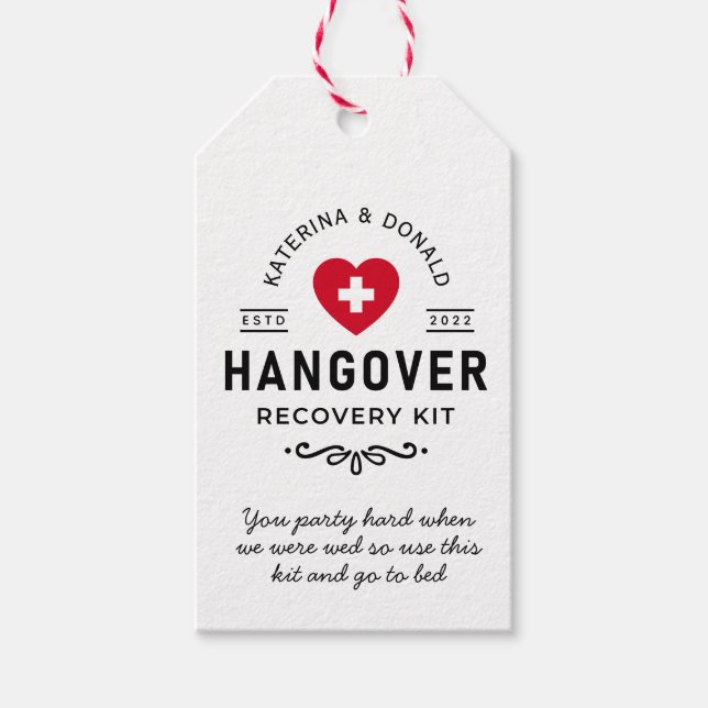 Wedding Hangover Recovery Kit  Gift Tags (Front)