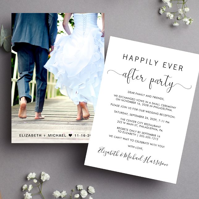 Wedding Happily Ever After Party Photo Reception Invitation (Your love story deserves a grand celebration!)