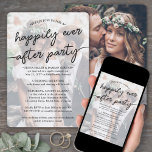 Wedding Happily Ever After Party Stylish Photo Invitation<br><div class="desc">Invite family and friends to a simply elegant reception-only wedding celebration with stylish custom photo overlay "Happily Ever After Party" invitations. All wording is simple to personalize for a vow renewal ceremony, sequel wedding, 1st anniversary, post-elopement or dinner party. Customize it to include any details of your choice, such as...</div>