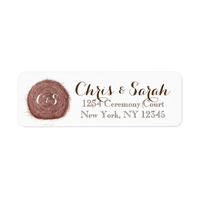 Wedding Hay Bales Return Address Label (Front)