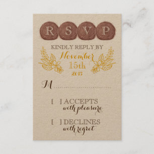 Wedding Hay Bales RSVP Card