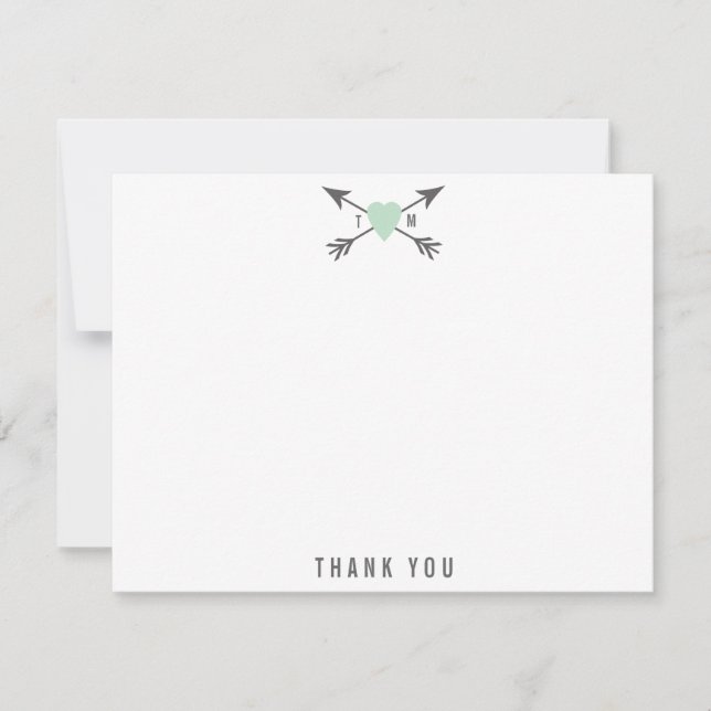 Wedding Heart + Arrows Thank You Note Cards (Front)