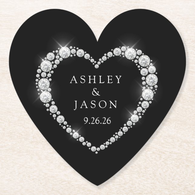 Wedding Heart Paper Coaster (Front)