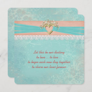 Wedding Heart Ribbon Invitation