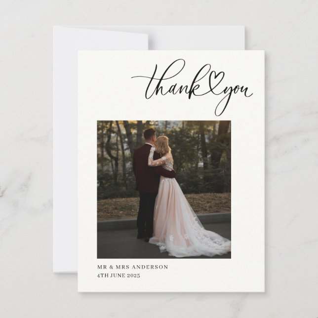 Wedding Heart Thank You Card Script Writing (Front)