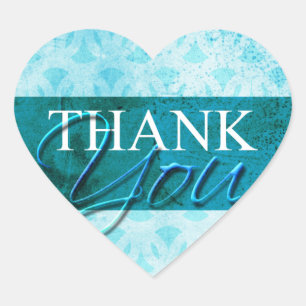Wedding Hearts Light Blue Thank You Envelope Label