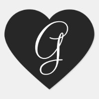 Wedding Hearts Monogram Letter G Wedding Envelope