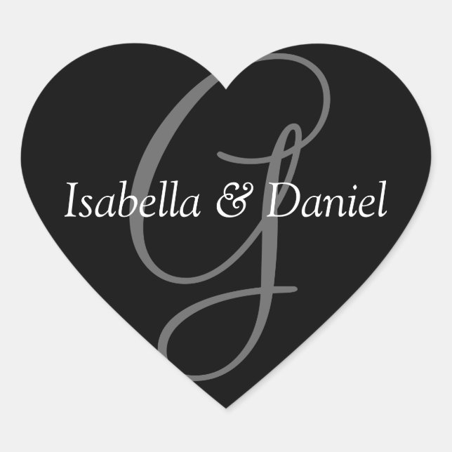 Wedding Hearts Monogram Seal Wedding Monogram (Front)