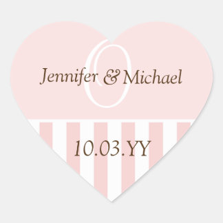 Wedding Hearts Personalised Monogrammed Weddings Heart Sticker