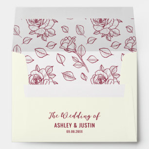 Wedding Heirloom Garden Rose Invitation Custom Envelope
