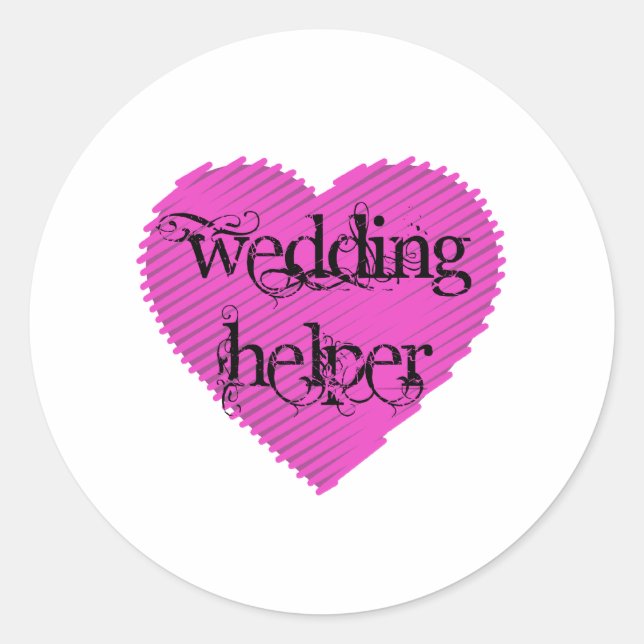 Wedding Helper Classic Round Sticker (Front)