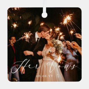 Wedding Her Vows Photo Keepsake Metal Ornament