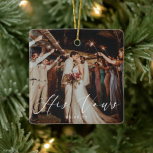 Wedding His Vows Photo Keepsake Ceramic Ornament