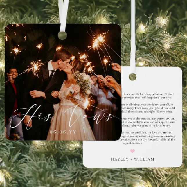 Wedding His Vows Photo Keepsake Metal Tree Decoration (Creator Uploaded)