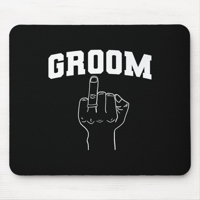 Wedding Honeymoon Bachelor Finger Ring Hubby Funny Mouse Pad (Front)