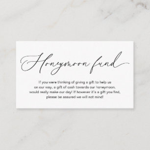 Wedding Honeymoon Fund, Gifts in Cash Wishing Well Enclosure Card