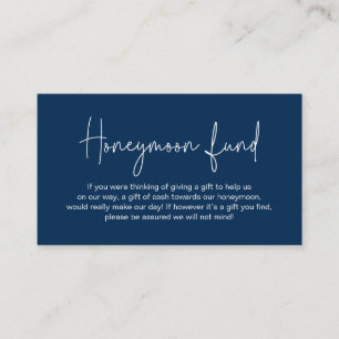 Wedding Honeymoon Fund, Modern Handwritten Script Enclosure Card