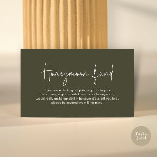 Wedding Honeymoon Fund, Modern Handwritten Script Enclosure Card