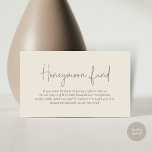 Wedding Honeymoon Fund, Modern Handwritten Script Enclosure Card<br><div class="desc">Celebrate the beginning of your journey together with our elegantly crafted "honeymoon fund" wedding invitation enclosed card. Featuring a sophisticated blend of modern script and romantic allure, in timeless cream dark grey theme, each card is meticulously designed to convey the essence of your special day. Perfectly suited for couples seeking...</div>