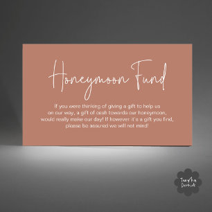 Wedding Honeymoon Fund, Modern Handwritten Script Enclosure Card