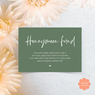 Wedding Honeymoon Fund Wish Cash Enclosure Card