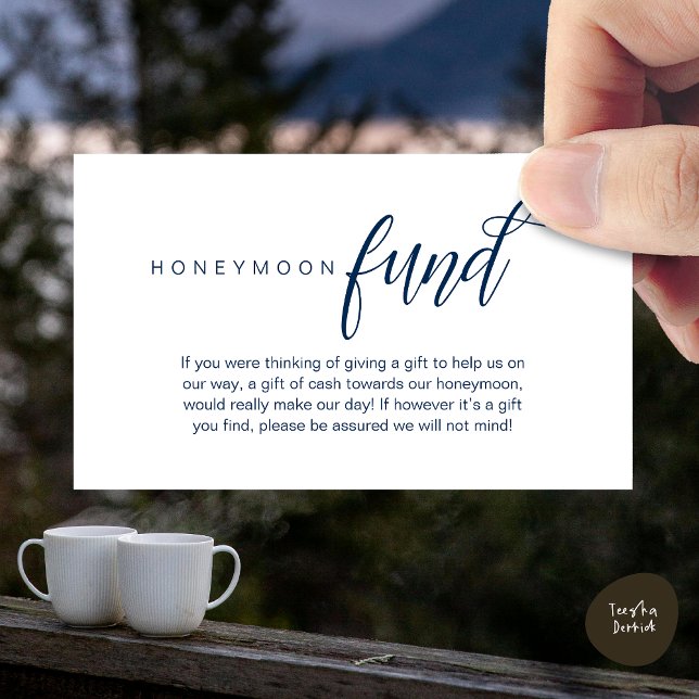 Wedding Honeymoon Fund, Wish, Cash, Modern Classy Enclosure Card (Wedding Honeymoon Wish, Fund, Cash, Modern Classy Enclosure Card, Navy Blue)