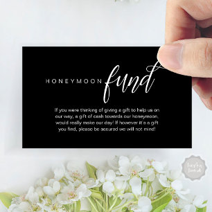 Wedding Honeymoon Fund, Wish, Cash, Modern Classy Enclosure Card