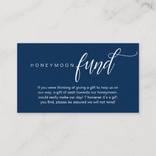 Wedding Honeymoon Fund, Wish, Cash, Modern Classy Enclosure Card