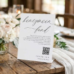 Wedding Honeymoon Fund Wishing Well Modern Sign<br><div class="desc">Display this elegant modern romantic calligraphy wedding honeymoon fund table sign at your wedding reception. This elegant wedding honeymoon fund / wishing well table sign is perfect for a modern and romantic wedding. View more matching products below.</div>