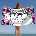 Wedding Honeymoon Gifts - Personalised Floral  Beach Towel<br><div class="desc">Introducing the perfect wedding or honeymoon gift - our personalised floral beach towels! Whether you're looking for a bachelorette beach towel, bridal party gift, or just a unique wedding gift, our towels are sure to please. Each towel is elegantly printed with the custom name of your choice. Our towels make...</div>