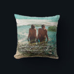 Wedding Honeymoon White Script Destination  Cushion<br><div class="desc">Design features a romantic calligraphy script in white with the phrase "Our honeymoon journey to:".  Easily customise with destination and date.  Ideal wedding gift,  keepsake for yourself and special friends.</div>