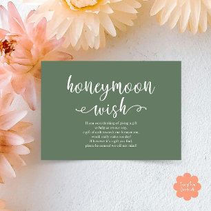 Wedding Honeymoon Wish Fund Cash Enclosure Card
