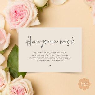 Wedding Honeymoon Wish Fund Cash Enclosure Card