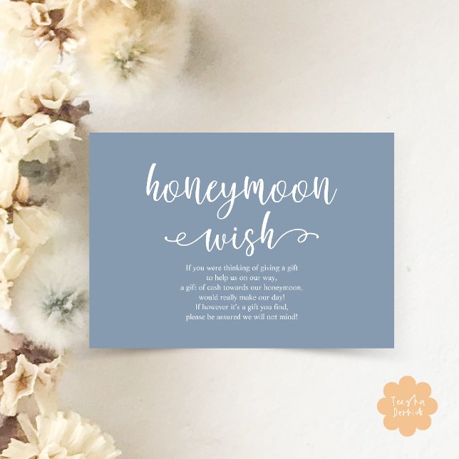 Wedding Honeymoon Wish Fund Cash Enclosure Card (Wedding Honeymoon Wish Fund Cash Enclosure Card in Dusty Blue)