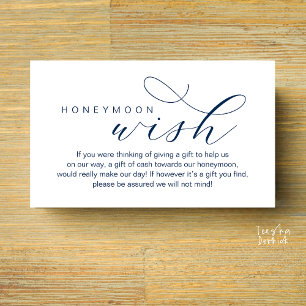 Wedding Honeymoon Wish, Fund, Minimal Clean Enclosure Card