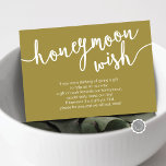 Wedding Honeymoon Wish Fund, Retro Gold Enclosure Card<br><div class="desc">Honeymoon Wish Wedding Enclosure Card. You can change the font colours (retro gold),  and add your wedding honeymoon wish or honeymoon fund details. #TeeshaDerrick</div>