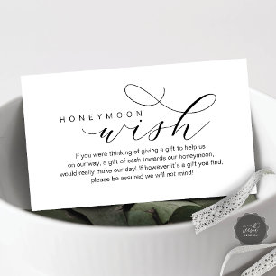 Wedding Honeymoon Wish, Modern elegance minimal Enclosure Card