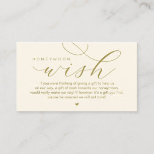 Wedding Honeymoon Wish, Modern elegance minimal Enclosure Card