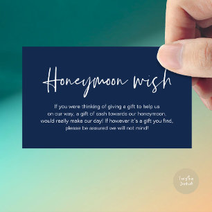 Wedding Honeymoon Wish, Wedding Gifts in Fund Cash Enclosure Card