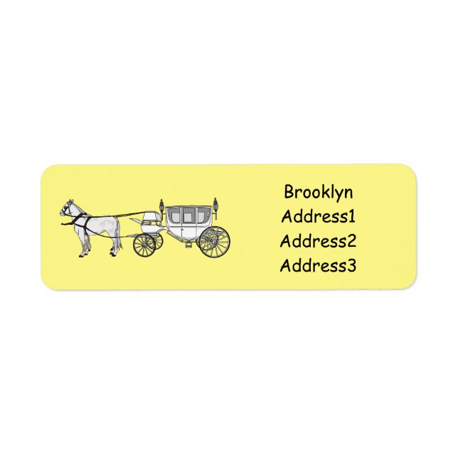 Wedding horse & carriage cartoon illustration (Front)